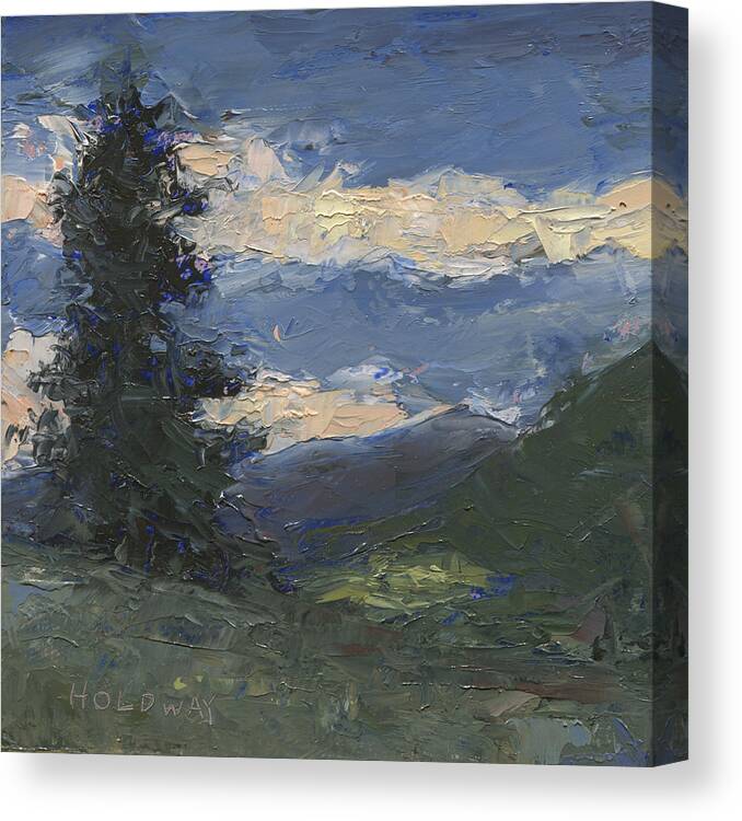Landscape Canvas Print featuring the painting Mt Baldy by John Holdway