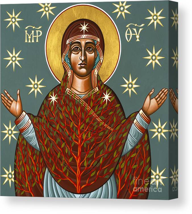 Mother Of God Canvas Print featuring the painting Mt Sinai Theotokos the Burning Bush 131 by William Hart McNichols