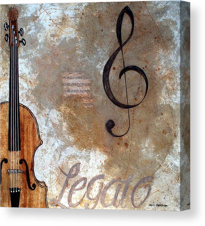 Music Canvas Print featuring the painting Musical Muse II by Herb Dickinson