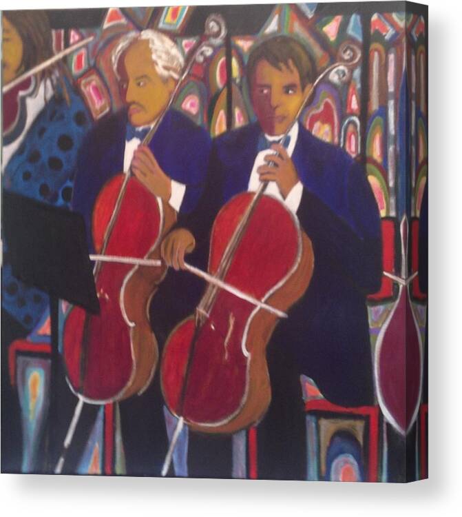 Music Canvas Print featuring the painting Musicians by Fran Steinmark