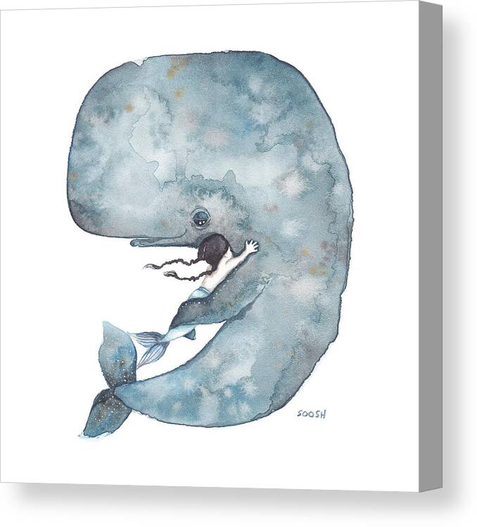 #faatoppicks Canvas Print featuring the painting My Whale by Soosh 