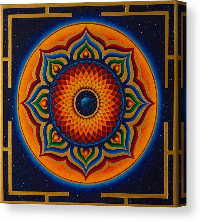 Mandala Canvas Print featuring the painting Namaste by Erik Grind