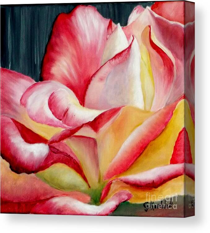 Pink Canvas Print featuring the painting Nan's Rose by Carol Kovalchuk