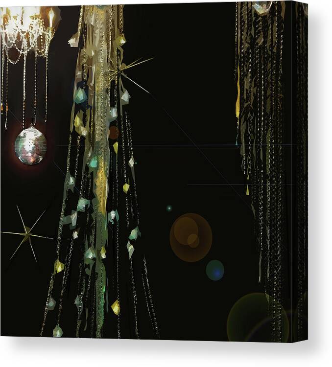 Crystal Canvas Print featuring the digital art New Years at the Ritz by Gina Harrison