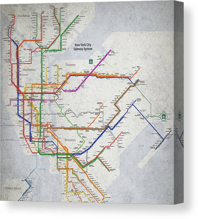 New York City Subway Map Canvas Print Canvas Art By Christopher