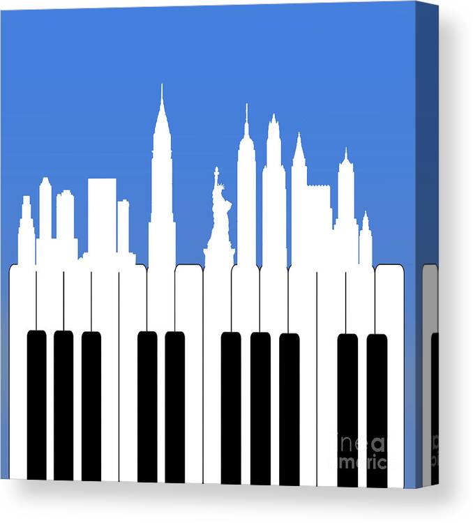 Piano Canvas Print featuring the digital art New York New York by Mark Ashkenazi