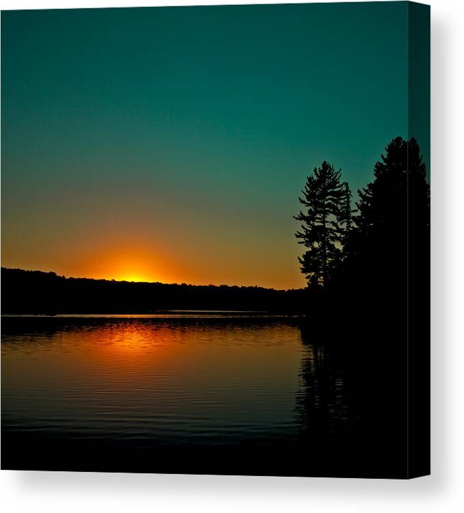 Nicks Lake Sunset Canvas Print featuring the photograph Nicks Lake Sunset by David Patterson