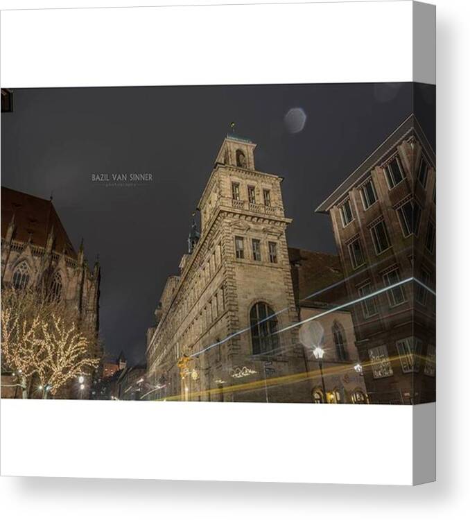 Bvs Canvas Print featuring the photograph #night A #bus Some #drops Of #rain , My by Bazil Van Sinner