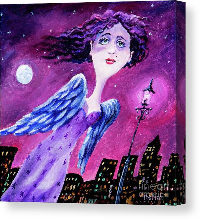 Figurative Canvas Print featuring the painting Night in the City by Igor Postash
