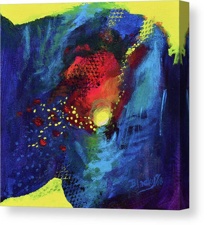 Bold Abstract Canvas Print featuring the mixed media Night Moods by Donna Blackhall