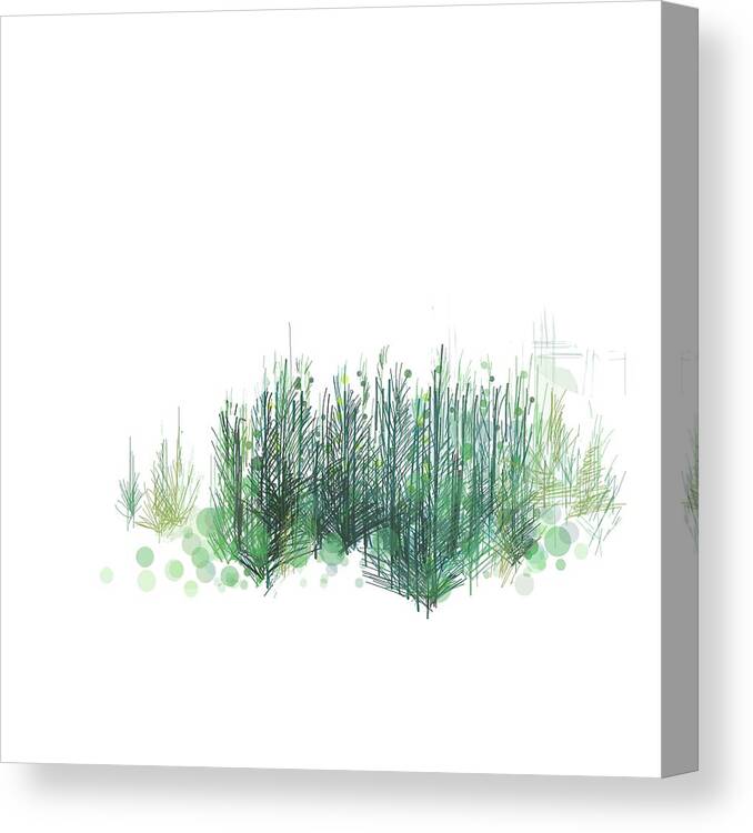 Abstract Canvas Print featuring the digital art Northwoods by Gina Harrison