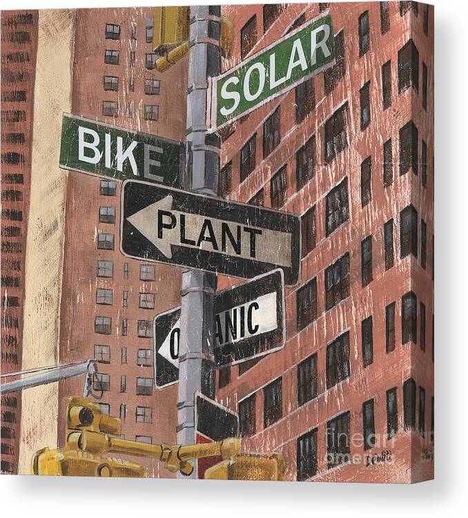 Vintage Canvas Print featuring the painting NYC Broadway 2 by Debbie DeWitt