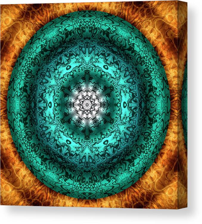 Experimental Mandalas Canvas Print featuring the digital art Oasis by Becky Titus