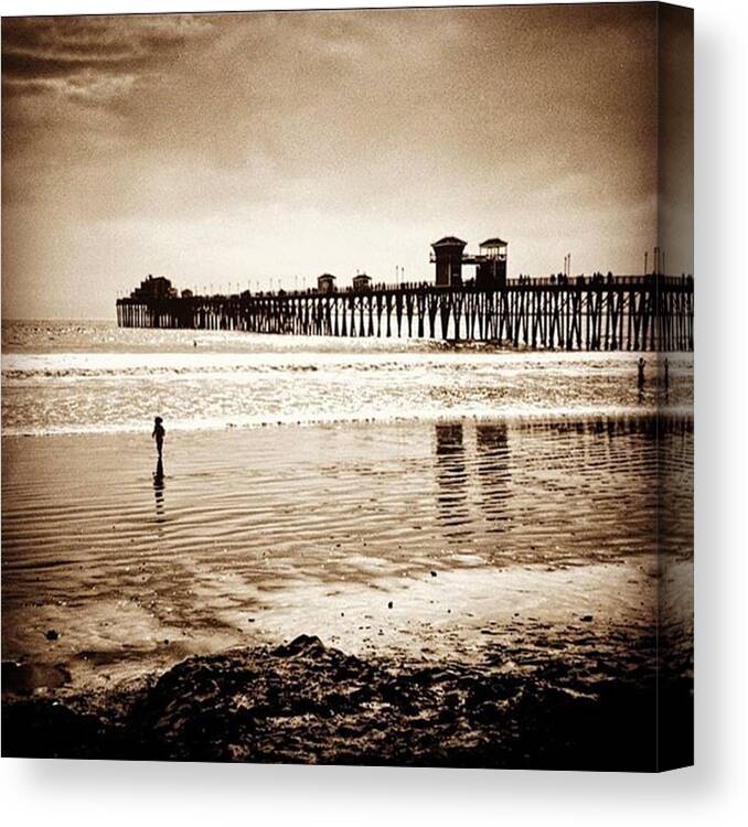 Lomography Canvas Print featuring the photograph Oceanside Pier. This Was Shot With A by Alex Snay