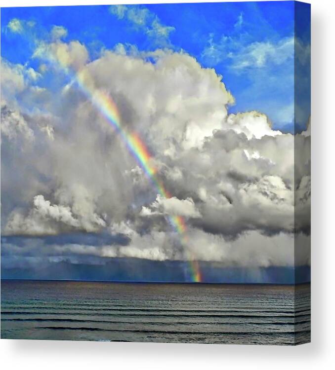 Rainbow Canvas Print featuring the photograph October Rainbow in Maui by Kirsten Giving