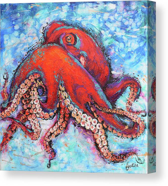 Octopus Canvas Print featuring the painting Octopus by Jyotika Shroff