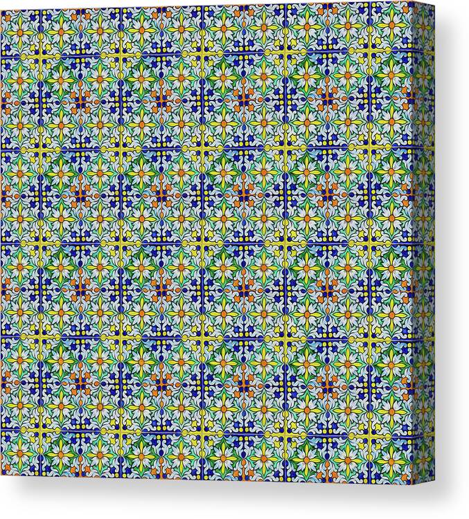 Pattern Canvas Print featuring the mixed media Of Flowers and Colors by AM FineArtPrints