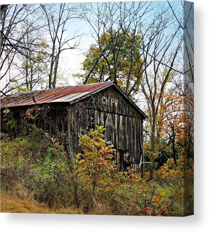 Old Tobacco Barn Canvas Print featuring the photograph Old Tobacco Barn by Dark Whimsy