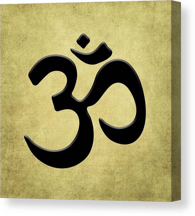 Om Gold Canvas Print featuring the painting OM Gold by Kandy Hurley