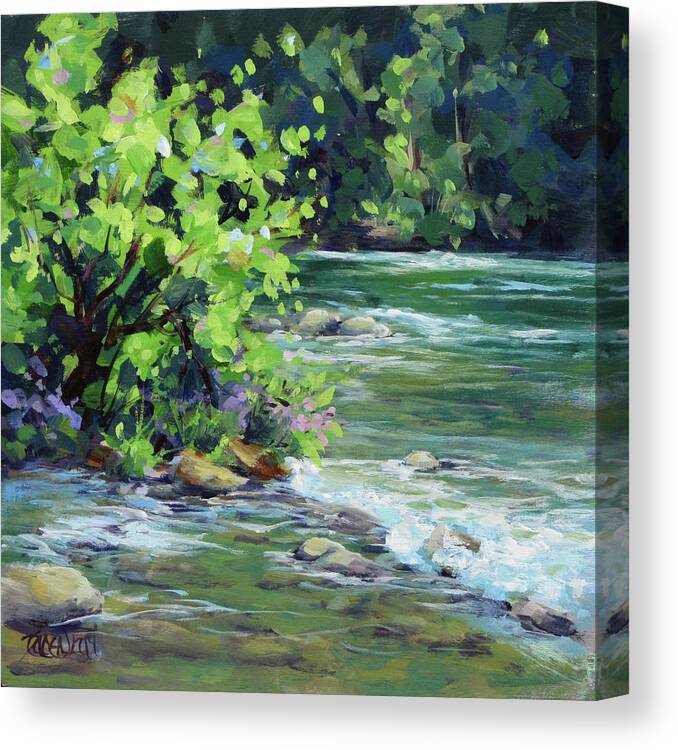 River Canvas Print featuring the painting On the River by Karen Ilari