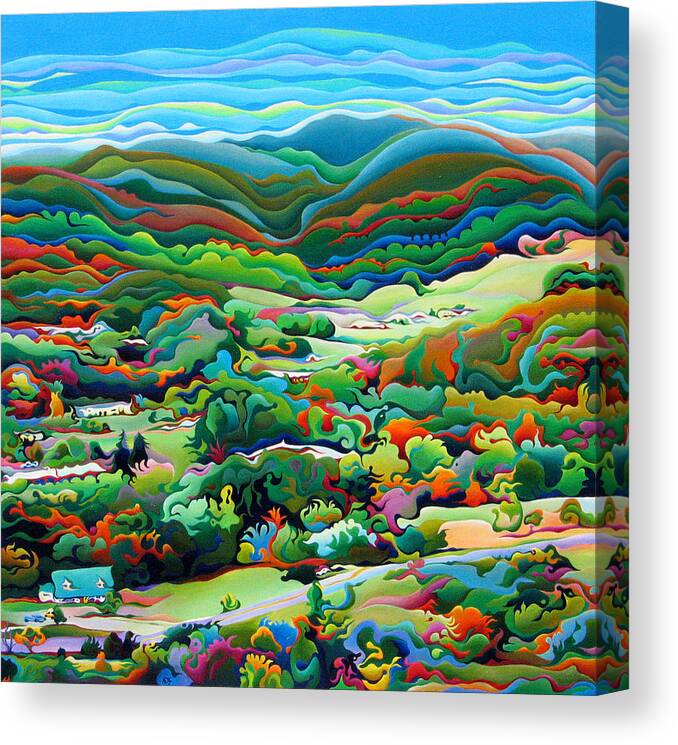 Landscape Canvas Print featuring the painting Onset of the Appalachian Wonderfall by Amy Ferrari