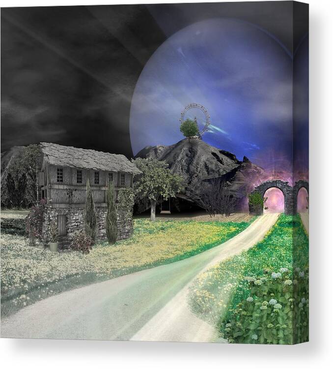 Fantasy Canvas Print featuring the mixed media Open Portal by Ally White