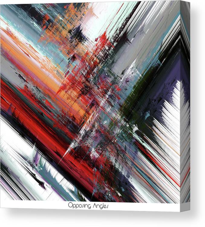 Abstract Canvas Print featuring the digital art Opposing Angles 2 by Hal Tenny