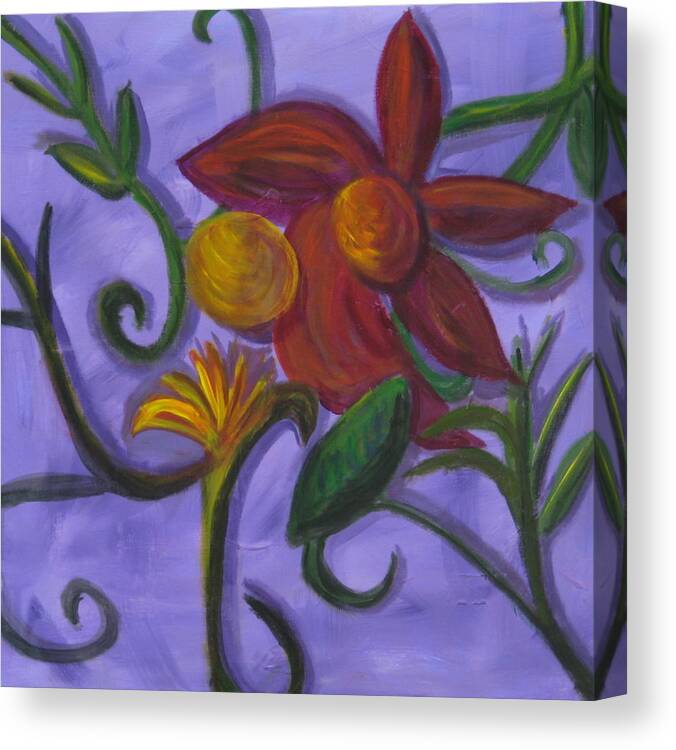 Flower Canvas Print featuring the painting Opus Six by Rebecca Merola