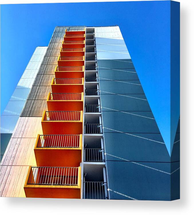  Canvas Print featuring the photograph Orange and Blue Lookup by Julie Gebhardt