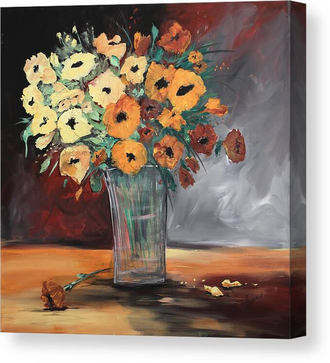 Flowers Canvas Print featuring the painting Orange Blossoms by Terri Einer