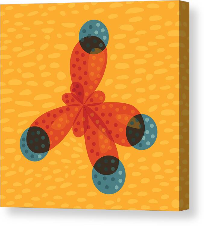 Environment Canvas Print featuring the digital art Orange Methane Molecule by Boriana Giormova