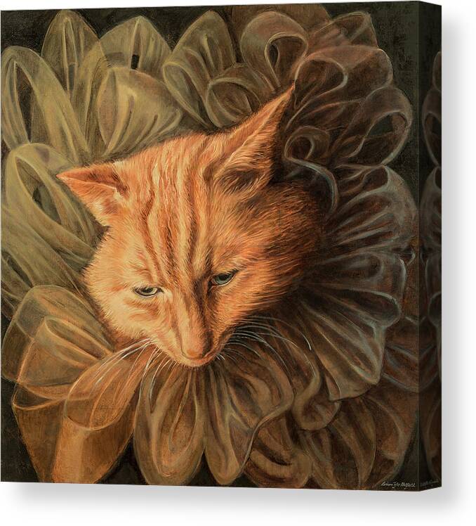 Fashion Illustration Canvas Print featuring the painting Orange Tabby by Barbara Tyler Ahlfield