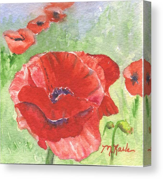 Flower Canvas Print featuring the painting Oriental Poppy by Marsha Karle