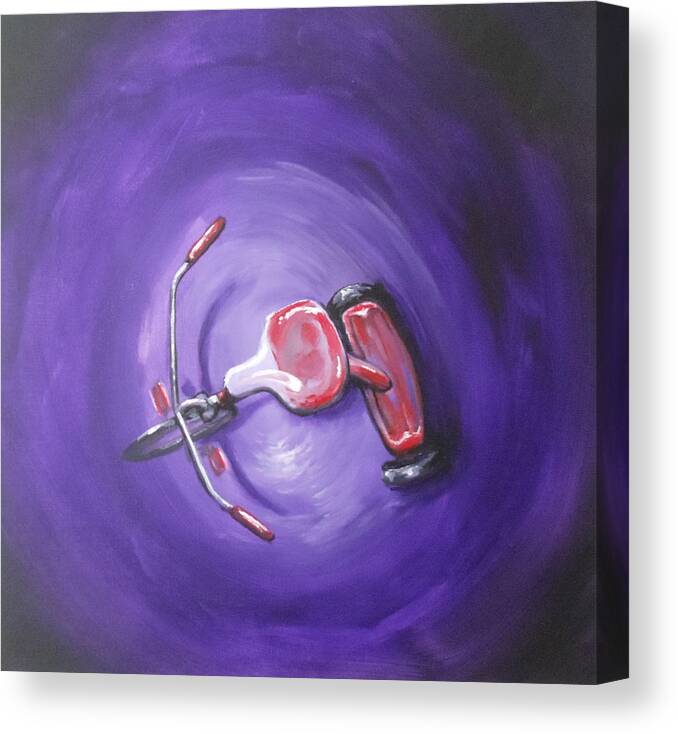 Purple Canvas Print featuring the painting Original My Bike by David Junod