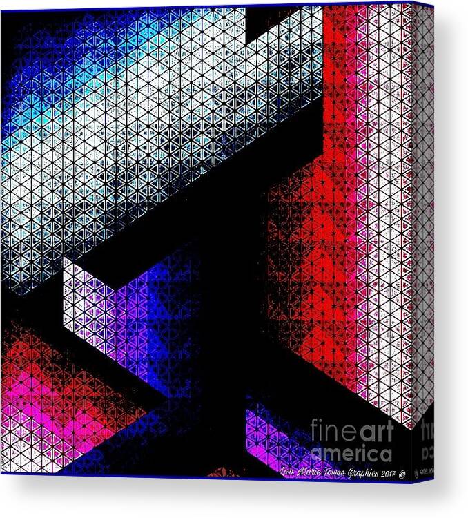  Canvas Print featuring the digital art Orthogon Disco by Lisa Marie Towne