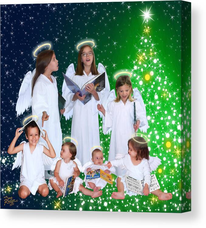 Our 2015 Angel Choir By Doug Kreuger Canvas Print featuring the painting Our 2015 Angel Choir by Doug Kreuger