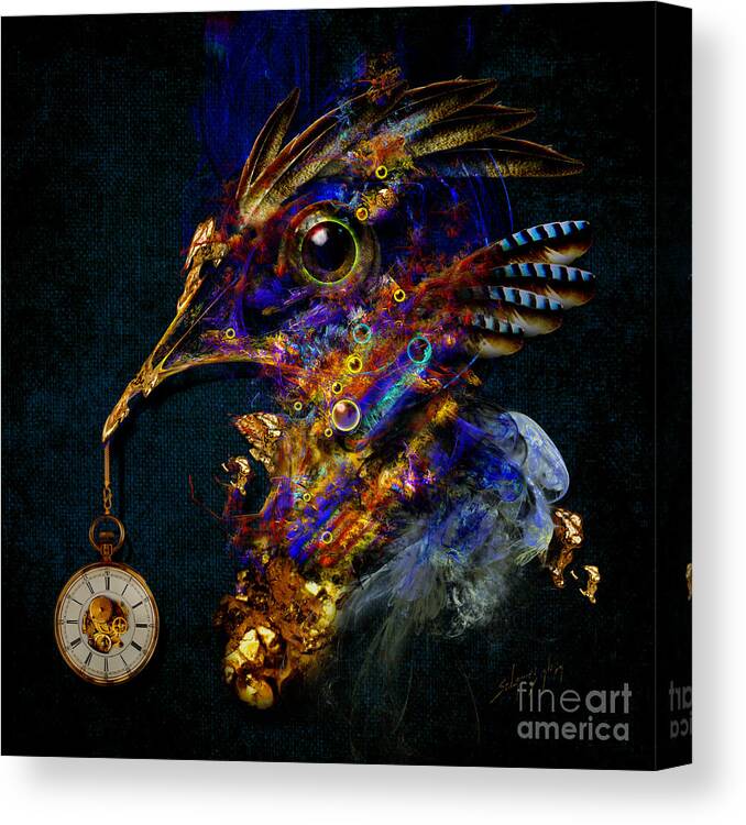 Bird Canvas Print featuring the painting Outside of time by Alexa Szlavics