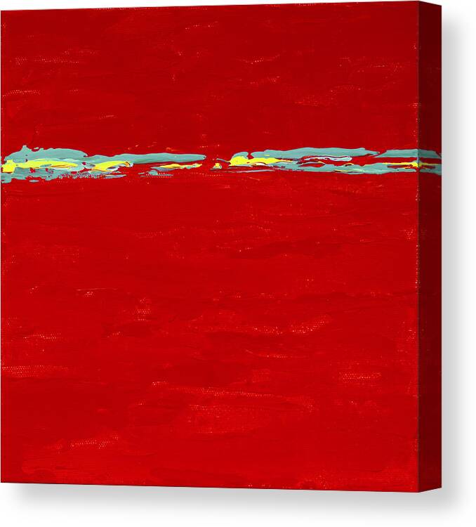 Red Canvas Print featuring the painting Over The Line Red by Tamara Nelson