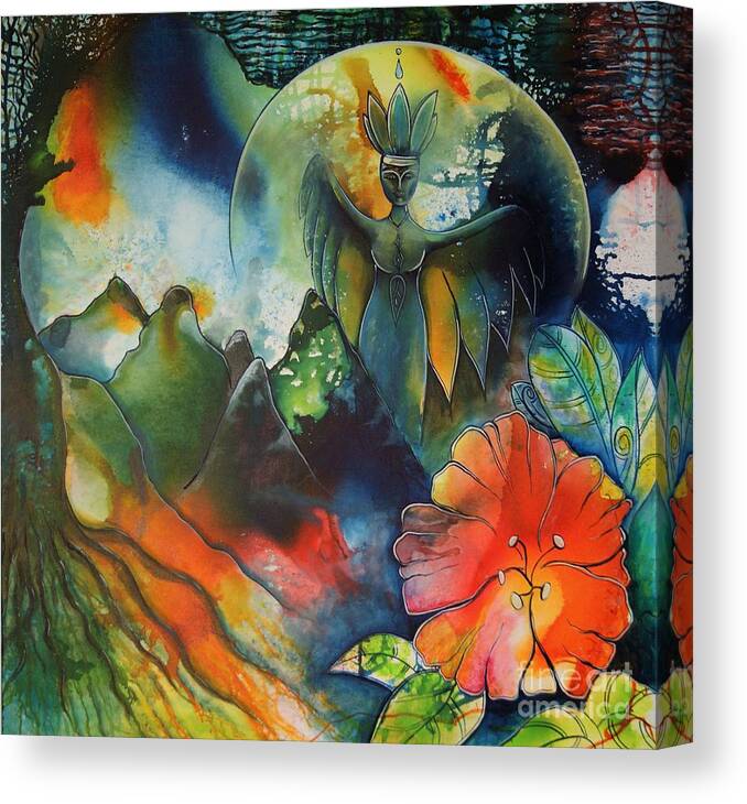 Angel Canvas Print featuring the painting Overseer by Reina Cottier by Reina Cottier