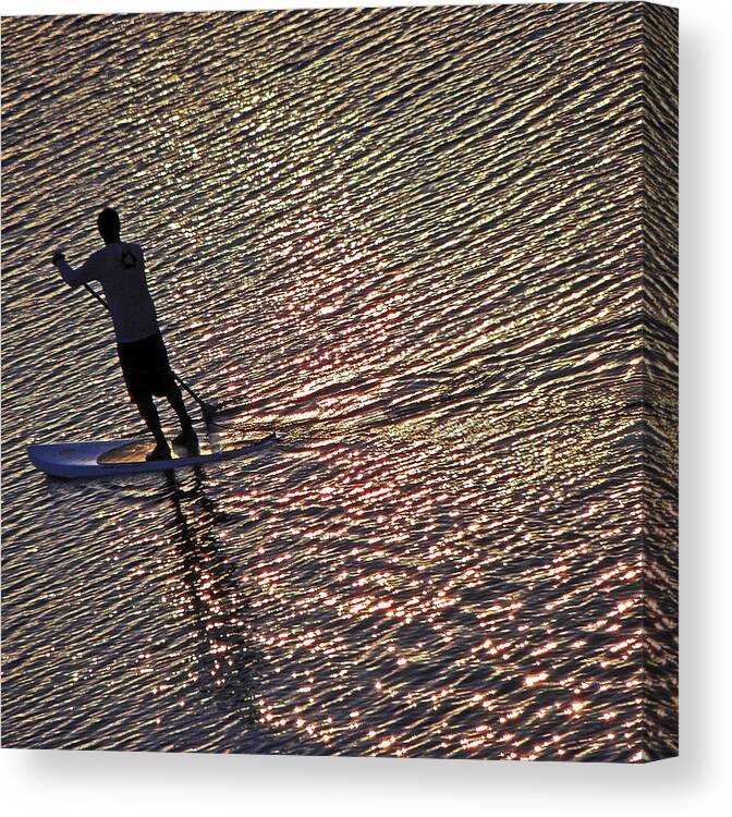 Paddle Board Canvas Print featuring the photograph Paddling the Pacific by Elizabeth Hoskinson
