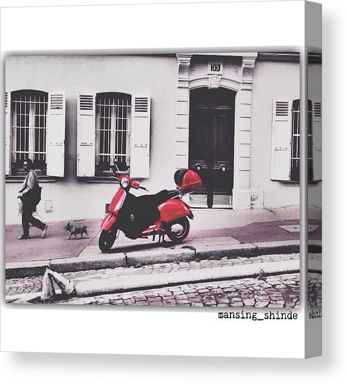 Europe Canvas Print featuring the photograph Paint It Red
vespa Style by Indian Truck Driver