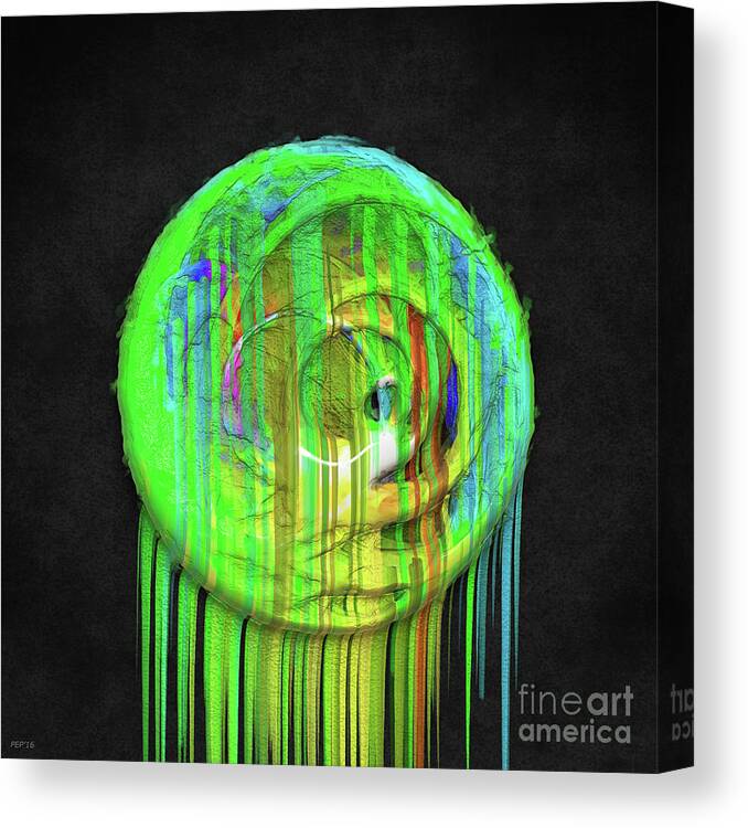 Three Dimensional Canvas Print featuring the digital art Paint Meets Gravity by Phil Perkins