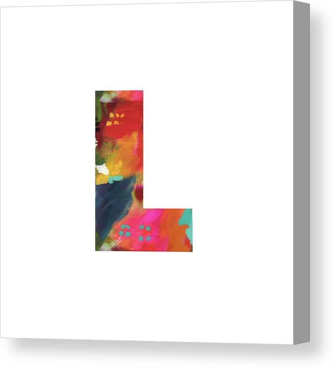 L Canvas Print featuring the painting Painted Letter L-Monogram Art by Linda Woods by Linda Woods