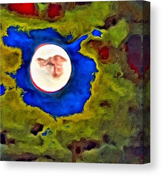 Moon Canvas Print featuring the photograph Painted Moon by Al Harden