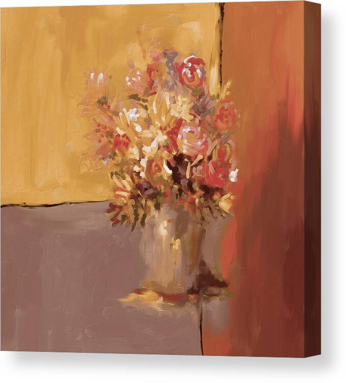 Nature Canvas Print featuring the painting Painting 394 2 Flower Vase by Mawra Tahreem