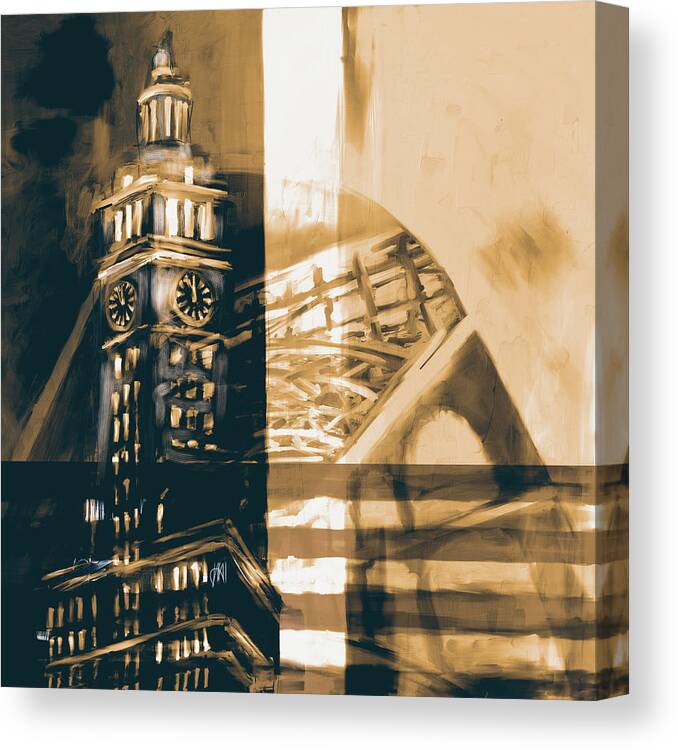 Wrigley Buildings Canvas Print featuring the painting Painting 772 4 Wrigley Building by Mawra Tahreem