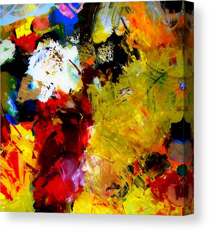 Rustic Canvas Print featuring the painting Palette Abstract Square by Michelle Calkins