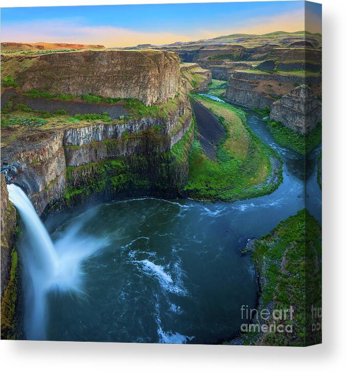 America Canvas Print featuring the photograph Palouse Falls Pool by Inge Johnsson