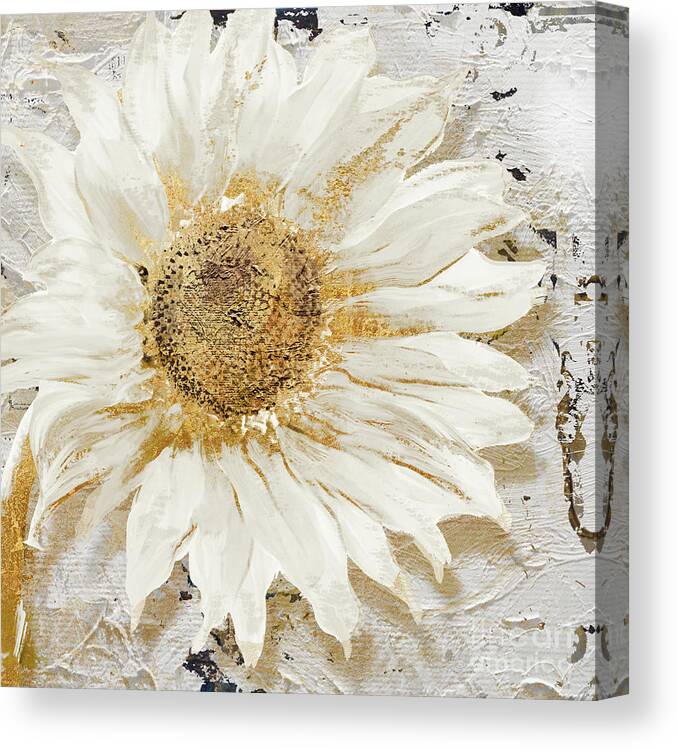 White Sunflower Canvas Print featuring the painting Paris in August by Mindy Sommers