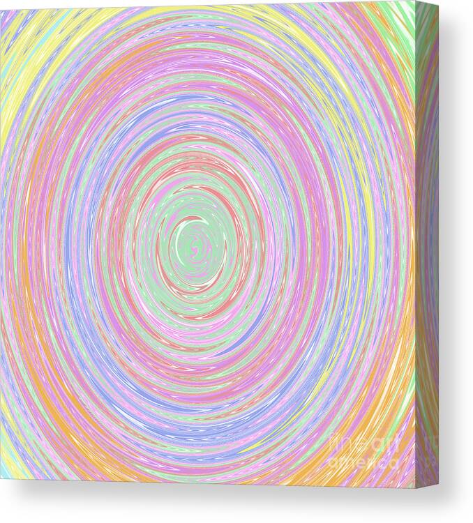 Unique Canvas Print featuring the digital art Pastel Whirlpool by Susan Stevenson